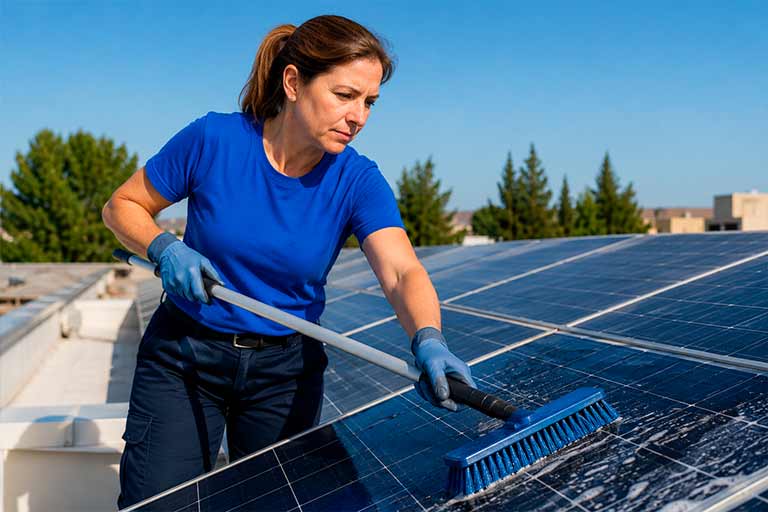 Frecuencia limpieza placas solares
